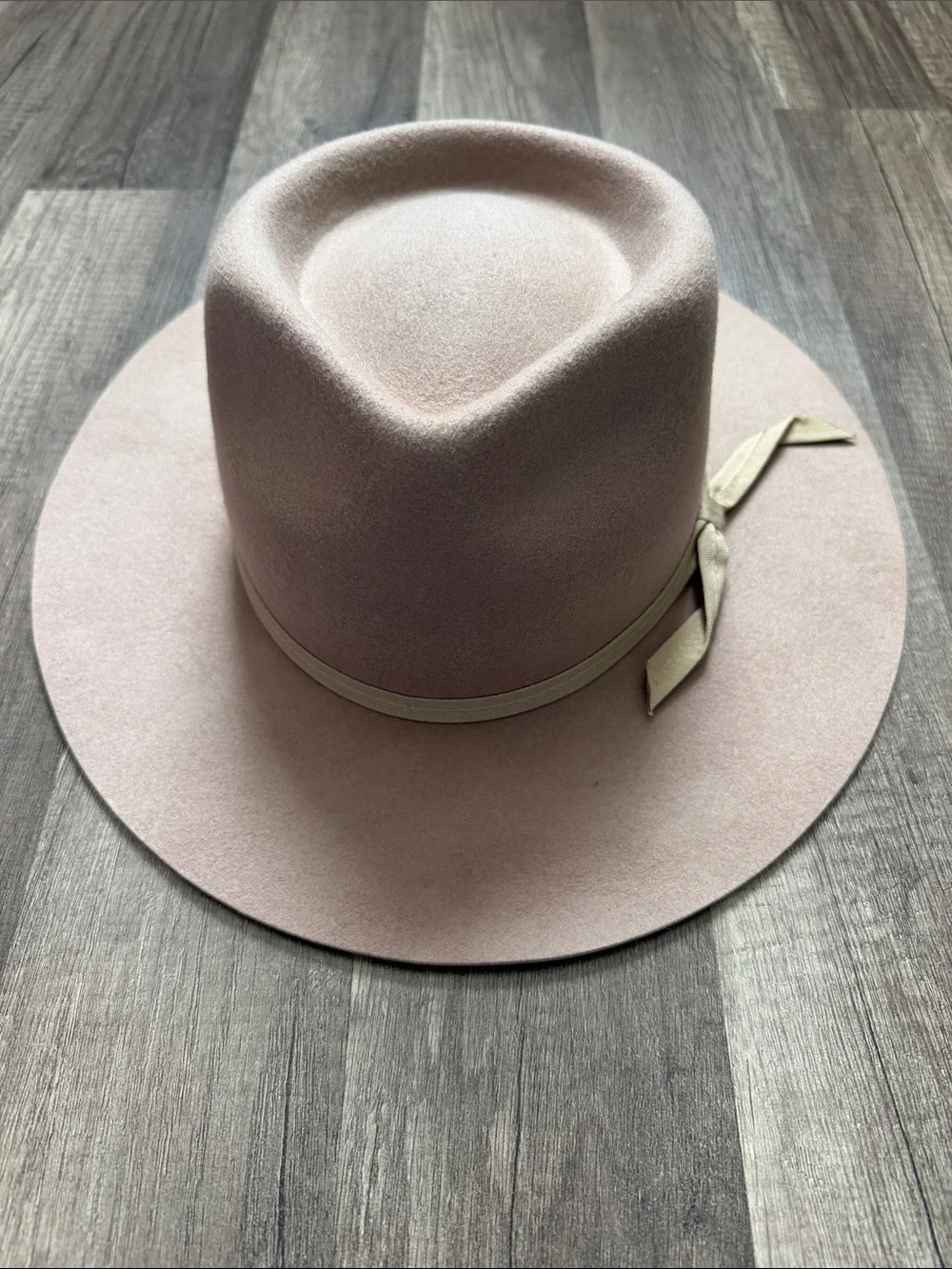 NWT Lack Of Color Wide-Brim Felt Fedora Hat - Blush Pink with a small flaw*